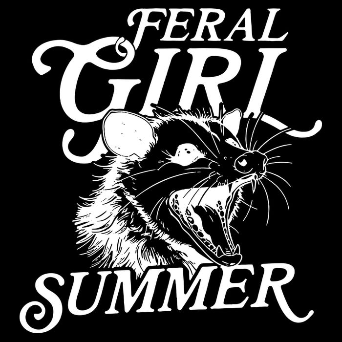 Feral Girl Summer Opossum Drawstring Bag