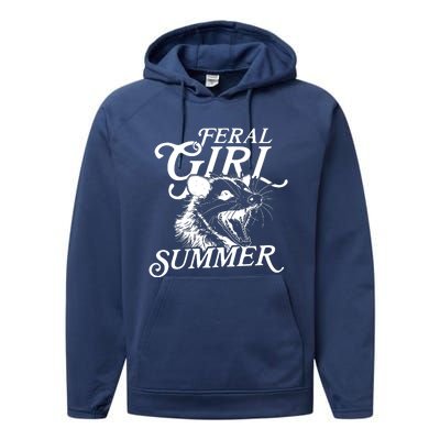 Feral Girl Summer Opossum Performance Fleece Hoodie