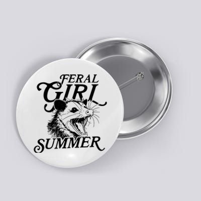 Feral Girl Summer Opossum Button