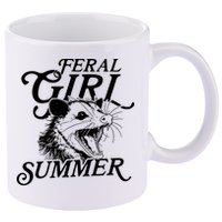 Feral Girl Summer Opossum 11oz C Handle Ceramic Mug