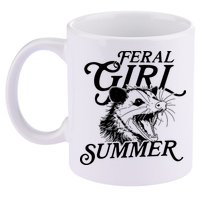 Feral Girl Summer Opossum 11oz C Handle Ceramic Mug