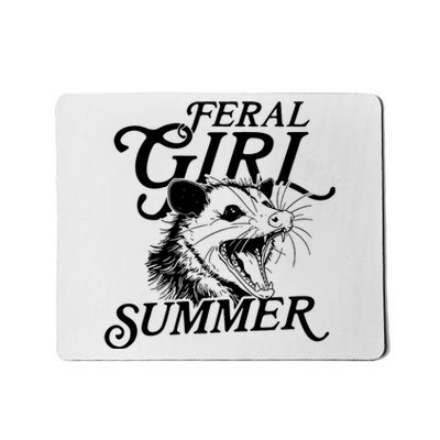 Feral Girl Summer Opossum Mousepad