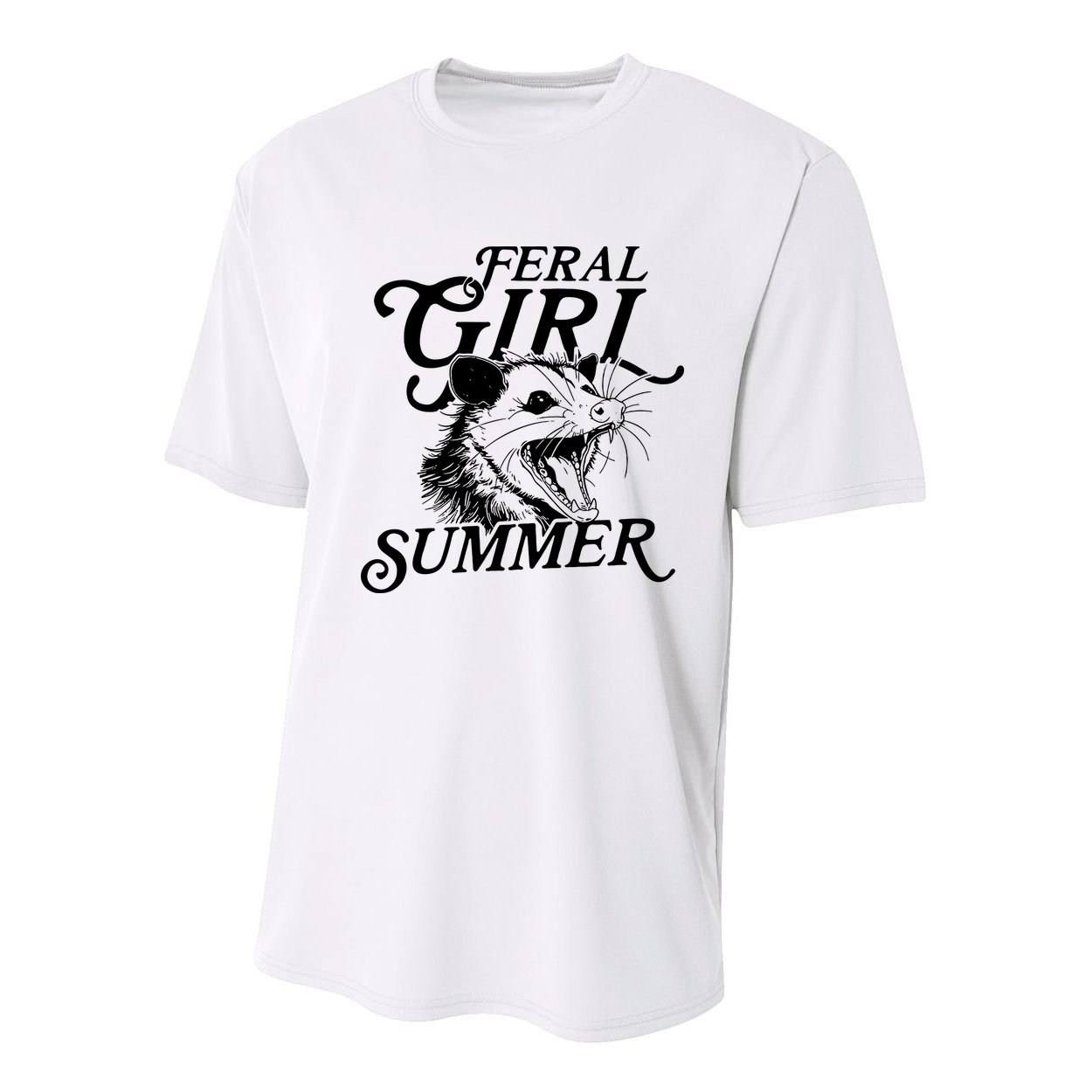Feral Girl Summer Opossum Youth Performance Sprint T-Shirt