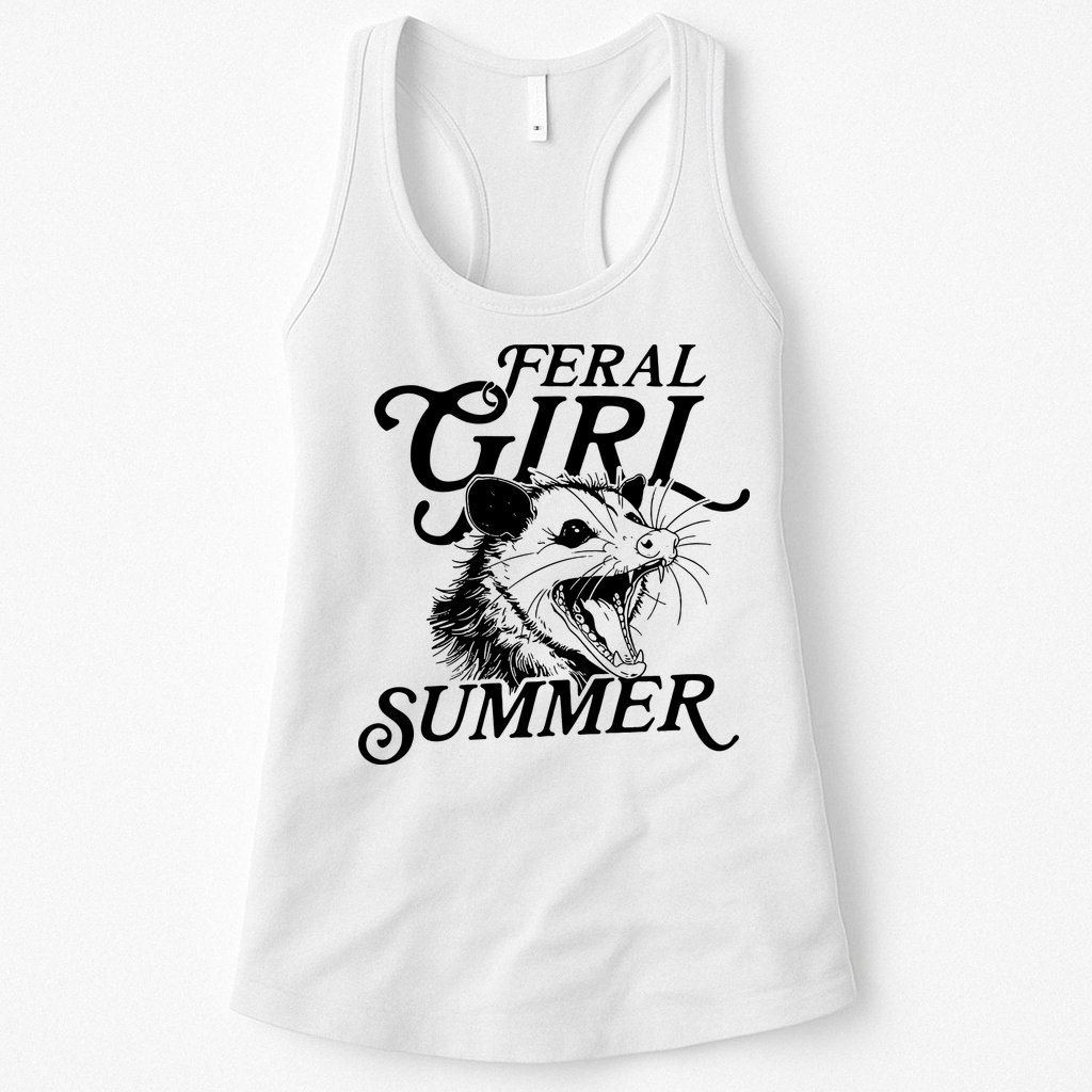 Feral Girl Summer Opossum Womens Tank Top