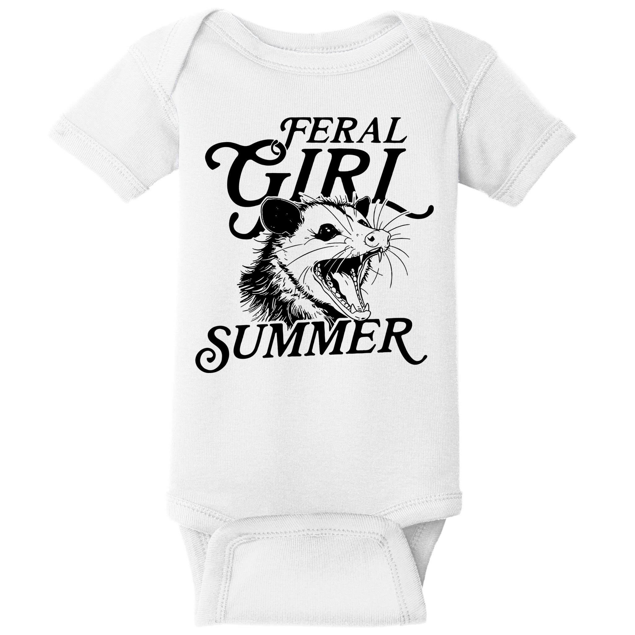 Feral Girl Summer Opossum Baby Bodysuit
