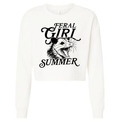 Feral Girl Summer Opossum Cropped Pullover Crew