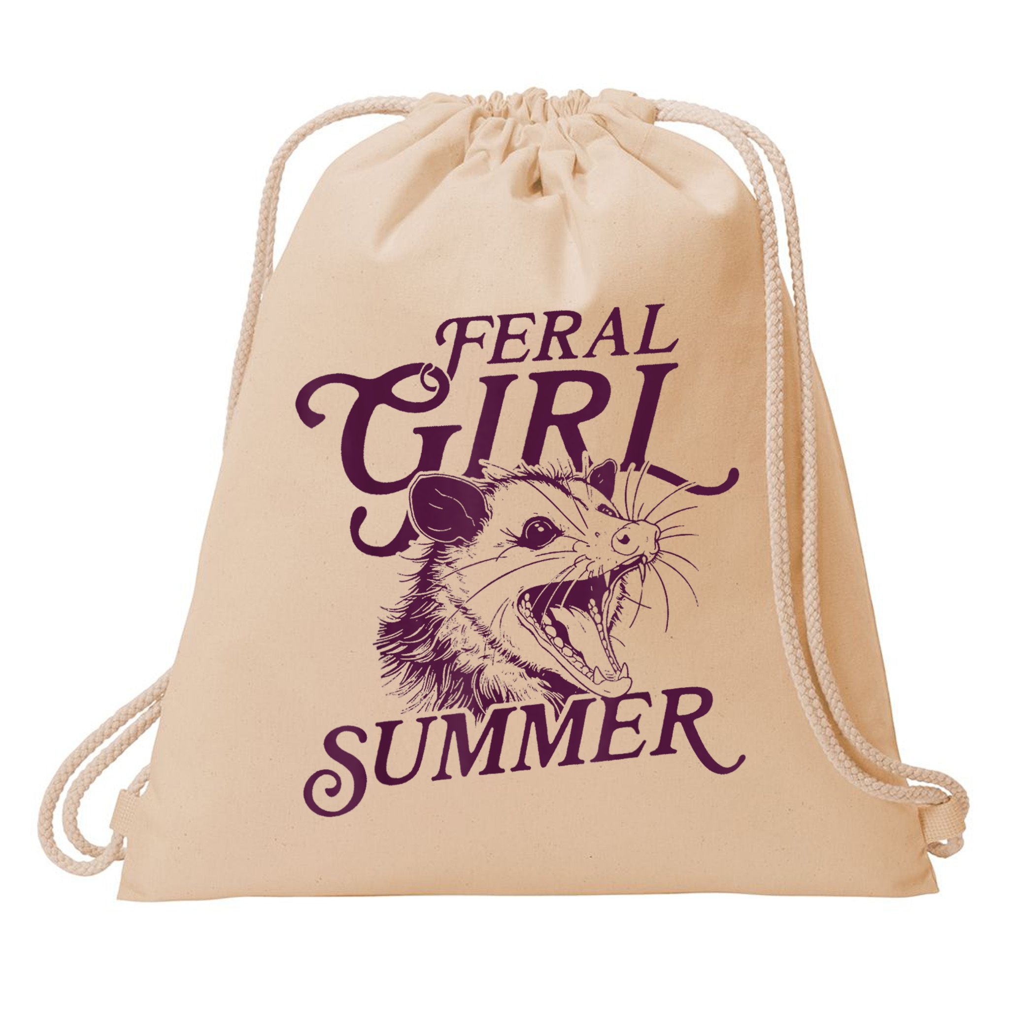 Feral Girl Summer Funny Drawstring Bag