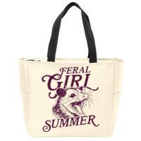 Feral Girl Summer Funny Zip Tote Bag