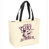 Feral Girl Summer Funny Zip Tote Bag