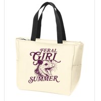 Feral Girl Summer Funny Zip Tote Bag