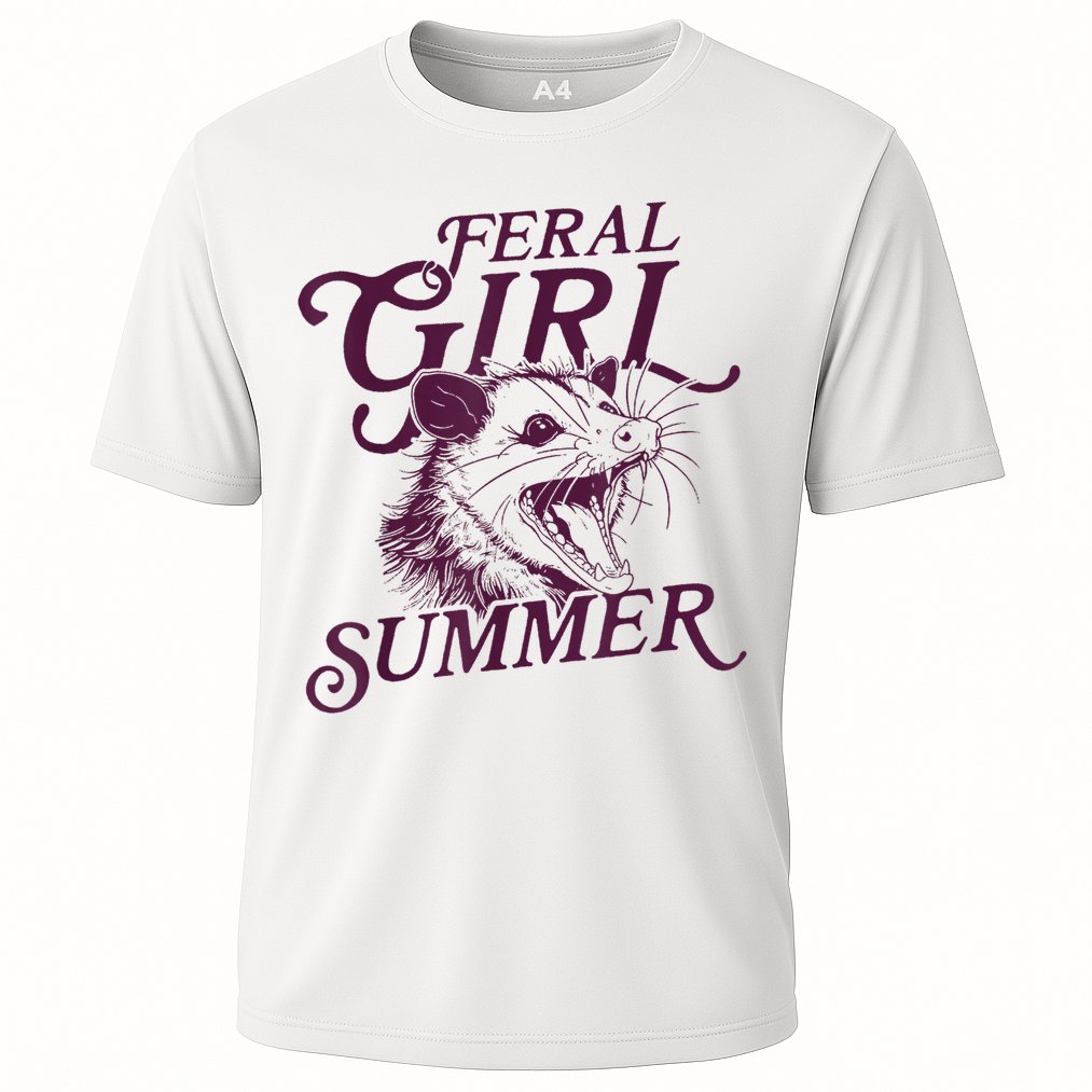 Feral Girl Summer Funny Cooling Performance Crew T-Shirt