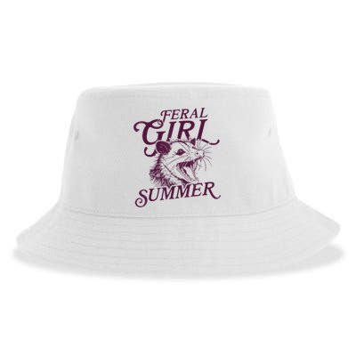 Feral Girl Summer Funny Sustainable Bucket Hat