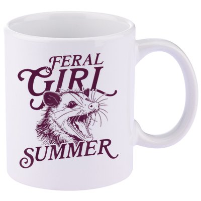 Feral Girl Summer Funny 11oz C Handle Ceramic Mug