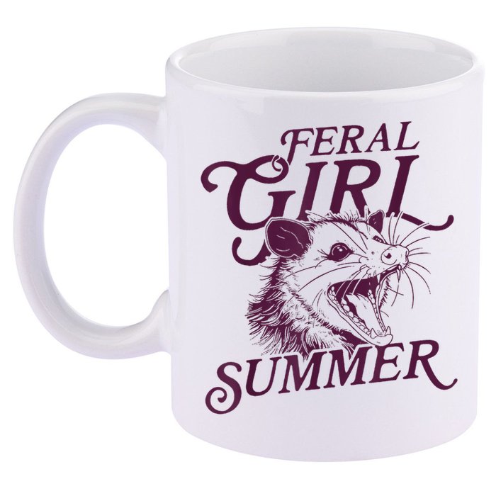 Feral Girl Summer Funny 11oz C Handle Ceramic Mug