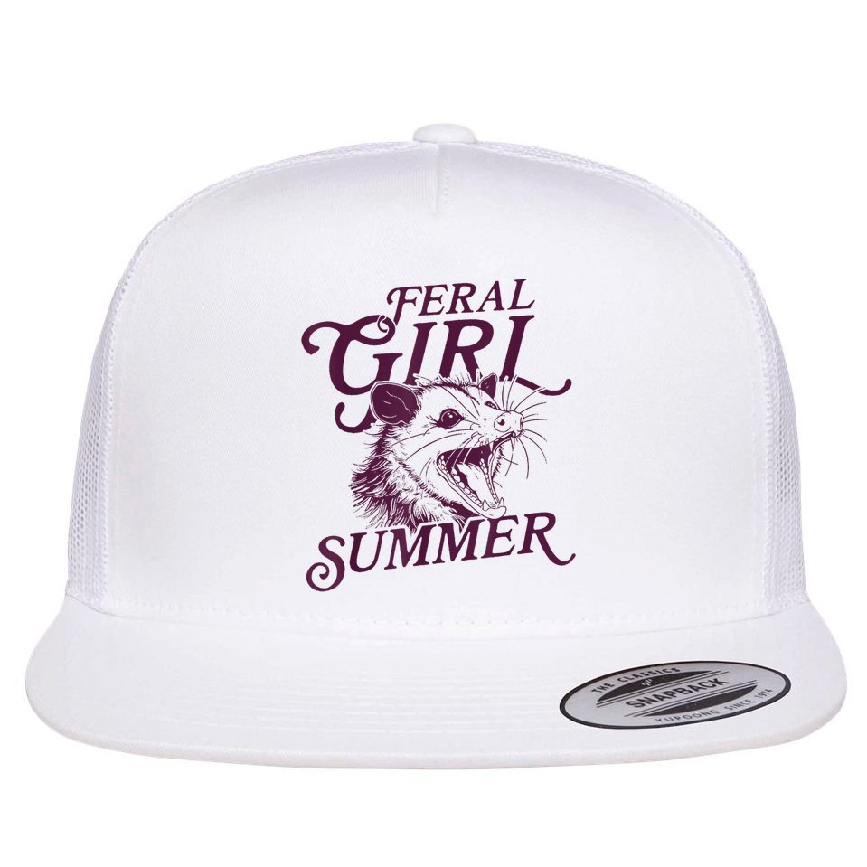 Feral Girl Summer Funny Flat Bill Trucker Hat