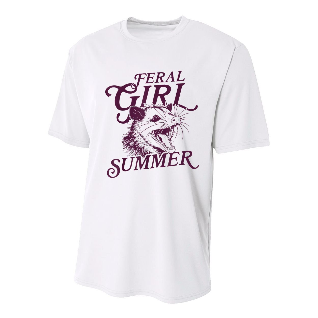 Feral Girl Summer Funny Youth Performance Sprint T-Shirt
