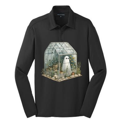 Funny Ghost Spooky Season Plant Trick Or Treat Halloween Gift Silk Touch Performance Long Sleeve Polo