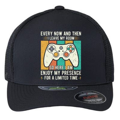 Funny Gaming Shirt  Every Now And Then I Leave My Room  Flexfit Unipanel Trucker Cap