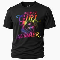 Feral Girl Summer Funny Cooling Performance Crew T-Shirt