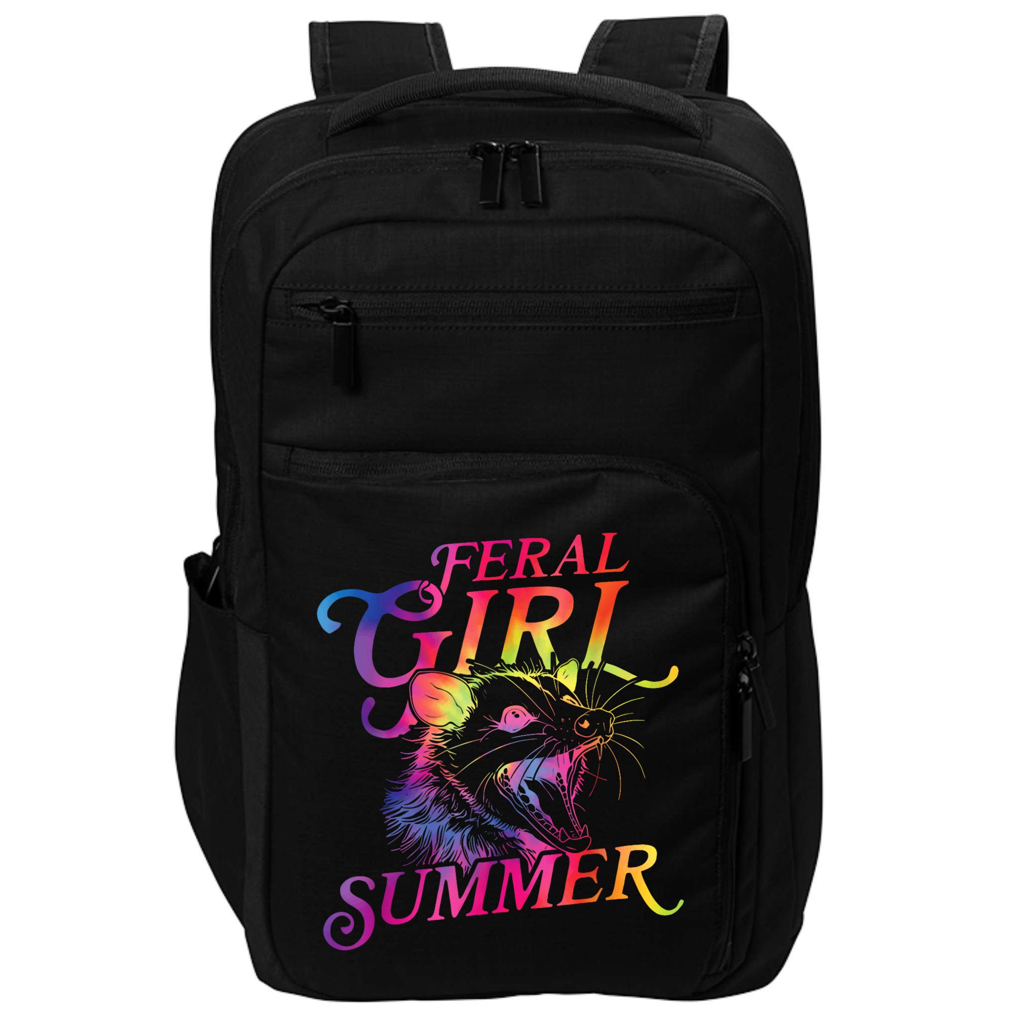 Feral Girl Summer Funny Impact Tech Backpack