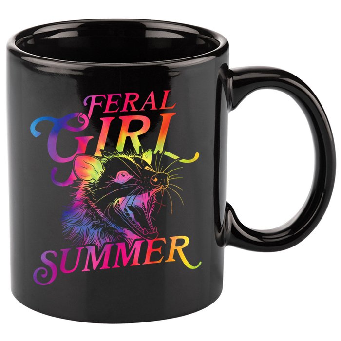 Feral Girl Summer Funny 11oz C Handle Ceramic Mug