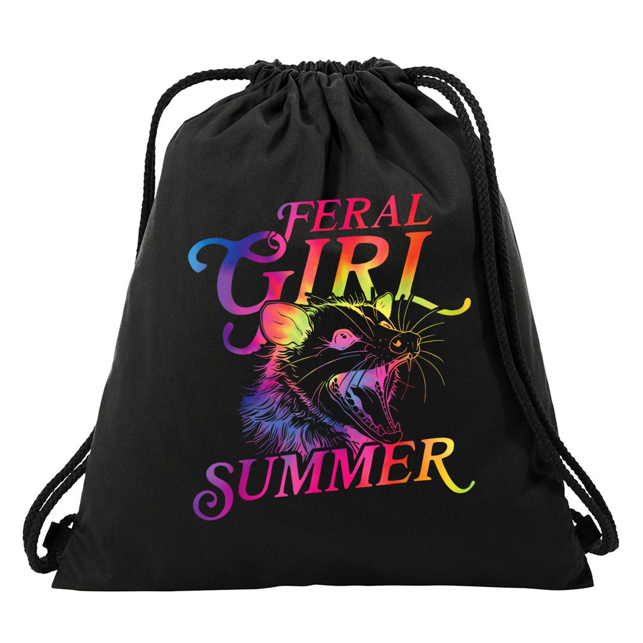 Feral Girl Summer Funny Drawstring Bag