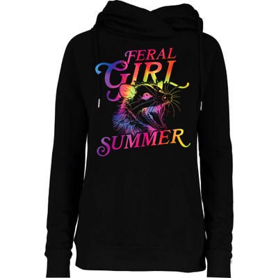 Feral Girl Summer Funny Womens Funnel Neck Pullover Hood