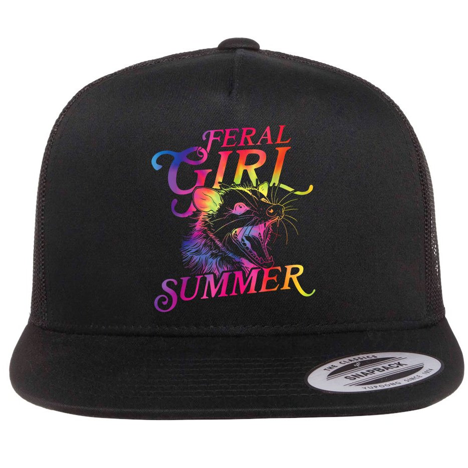 Feral Girl Summer Funny Flat Bill Trucker Hat