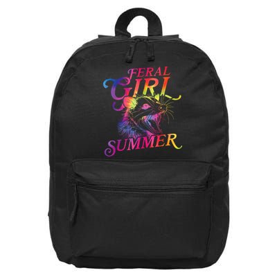 Feral Girl Summer Funny 16 in Basic Backpack