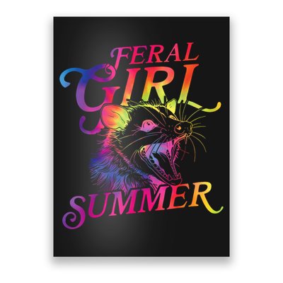 Feral Girl Summer Funny Poster