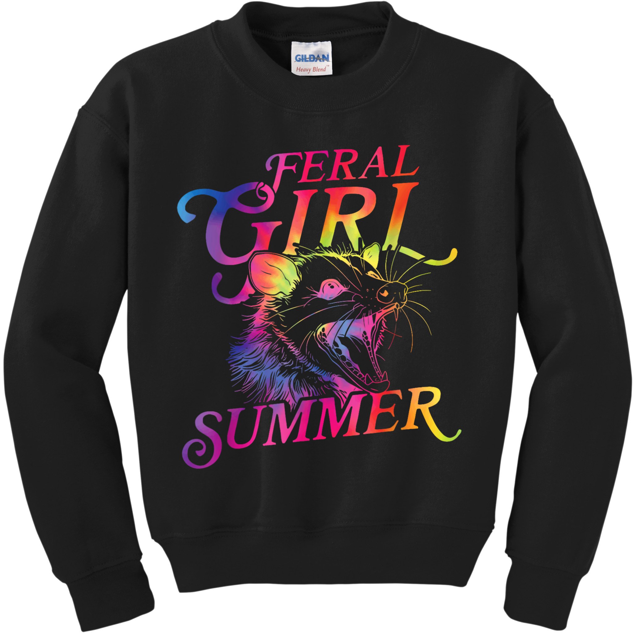 Feral Girl Summer Funny Kids Sweatshirt