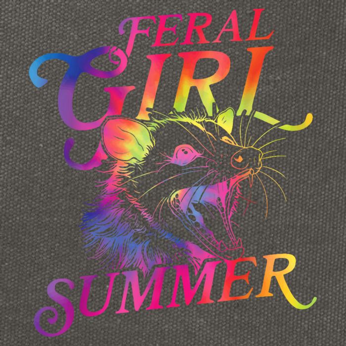 Feral Girl Summer Funny Cotton Canvas Backpack