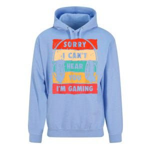 Funny Gamer Sorry I Can't Hear You I'm Gaming Unisex Surf Hoodie