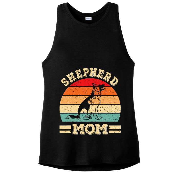 Funny German Shepherd Mom Print Dog Vintage Retro Women Ladies PosiCharge Tri-Blend Wicking Tank