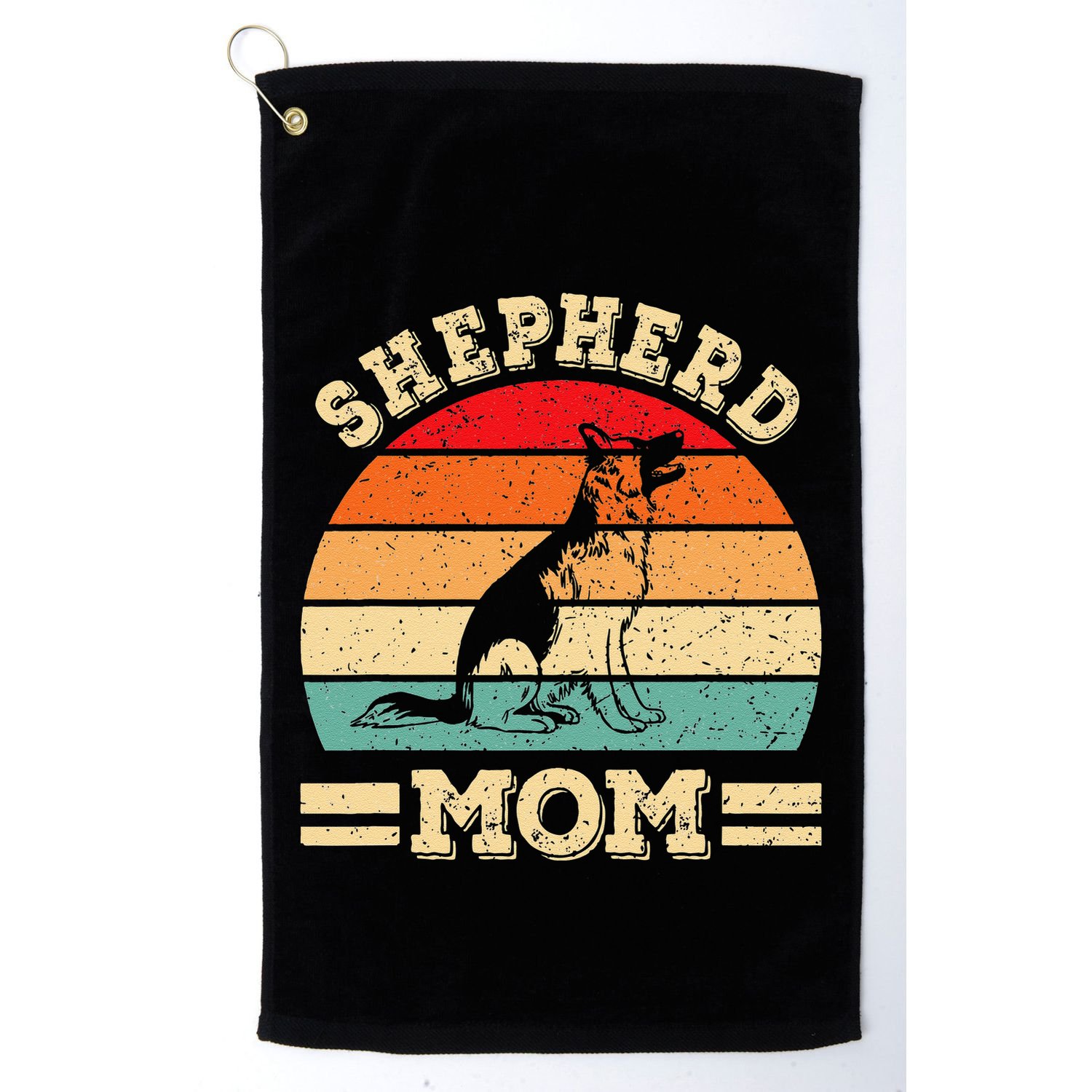 Funny German Shepherd Mom Print Dog Vintage Retro Women Golf Towel