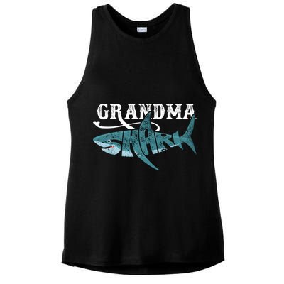 Funny Grandma Shark Family Matching Shark Lover Ocean Animal Gift Ladies PosiCharge Tri-Blend Wicking Tank