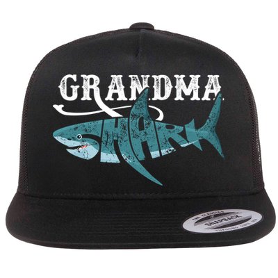 Funny Grandma Shark Family Matching Shark Lover Ocean Animal Gift Flatbill Hat