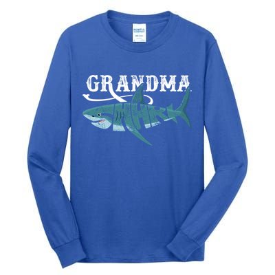 Funny Grandma Shark Family Matching Shark Lover Ocean Animal Gift Tall Long Sleeve T-Shirt