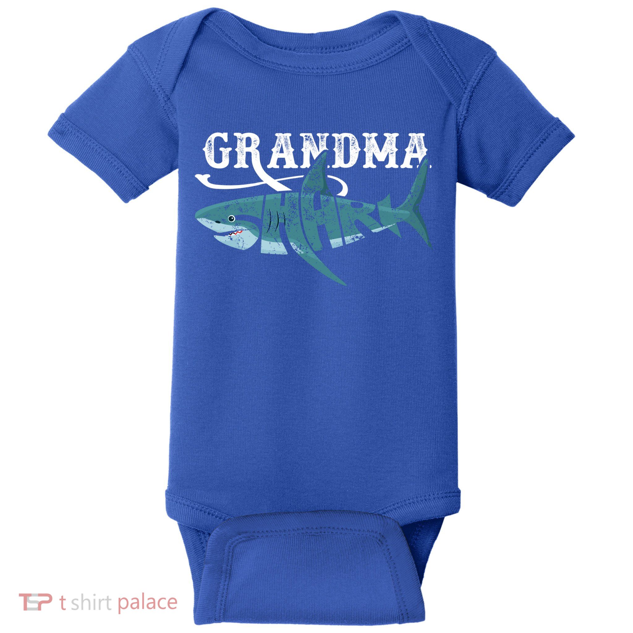 Funny Grandma Shark Family Matching Shark Lover Ocean Animal Gift Baby Bodysuit