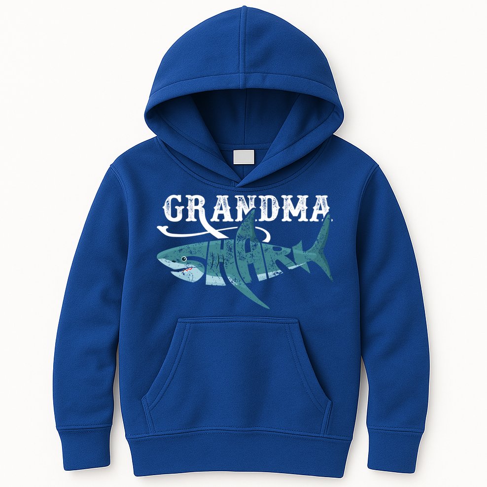 Funny Grandma Shark Family Matching Shark Lover Ocean Animal Gift Kids Hoodie