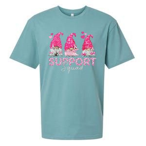 Funny Gnomies Support Squad Breast Cancer Awareness Month Sueded Cloud Jersey T-Shirt