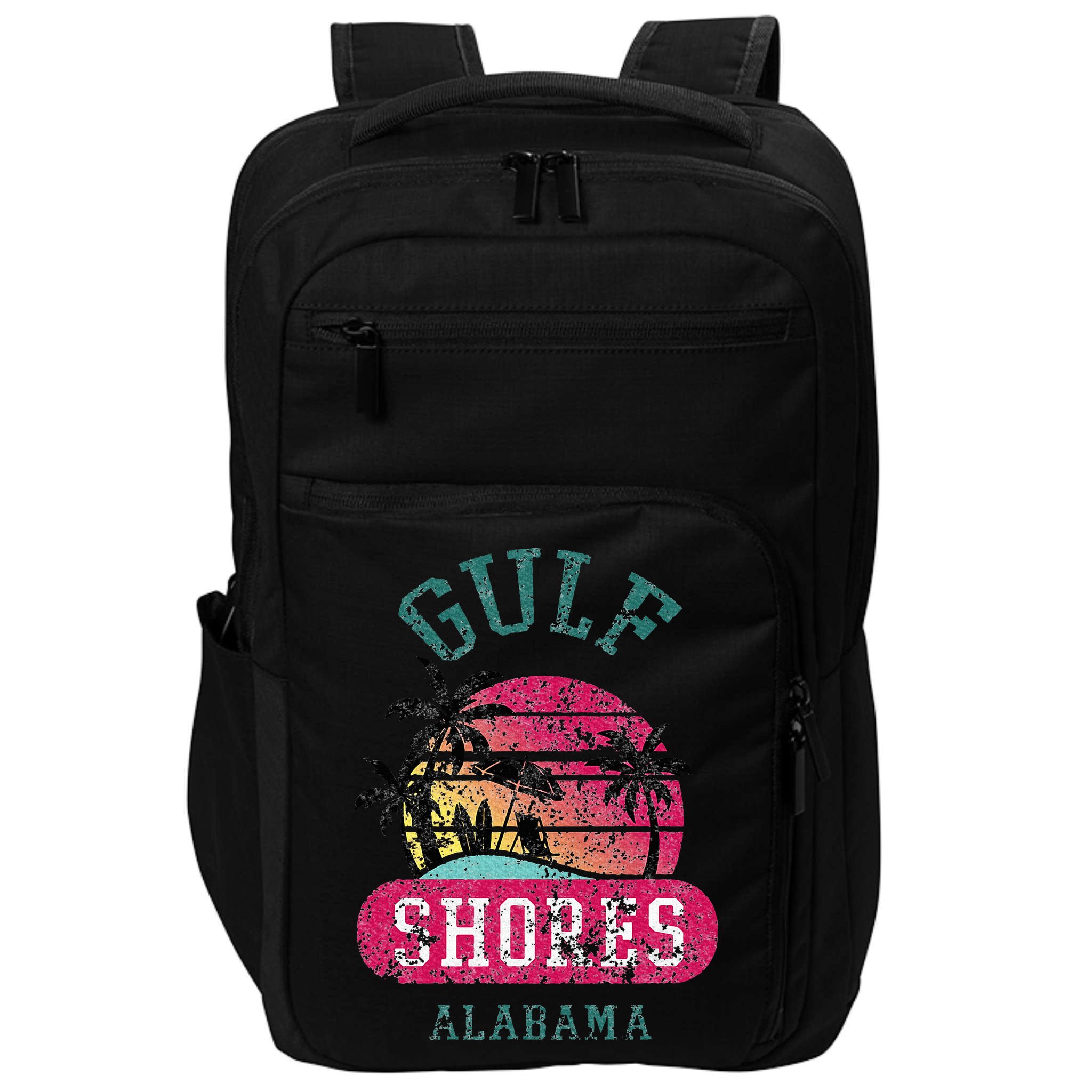 Fun Gulf Shores Vintage Distressed Alabama Beach Novelty Impact Tech Backpack