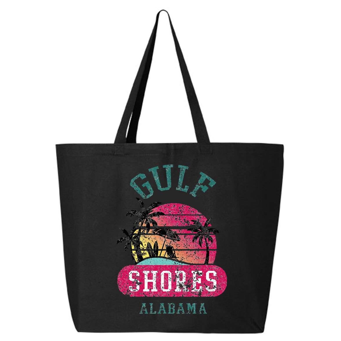 Fun Gulf Shores Vintage Distressed Alabama Beach Novelty 25L Jumbo Tote