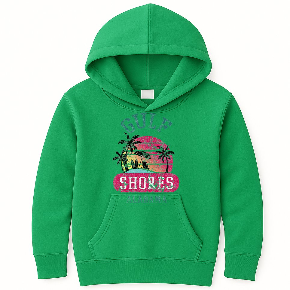 Fun Gulf Shores Vintage Distressed Alabama Beach Novelty Kids Hoodie