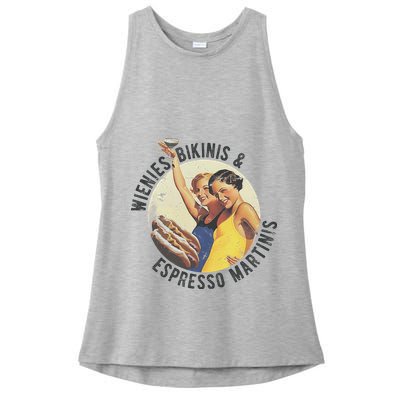Fun Girl Summer Essentials Wienies Bikinis Espresso Martinis Ladies PosiCharge Tri-Blend Wicking Tank