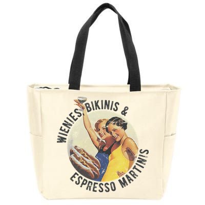 Fun Girl Summer Essentials Wienies Bikinis Espresso Martinis Zip Tote Bag