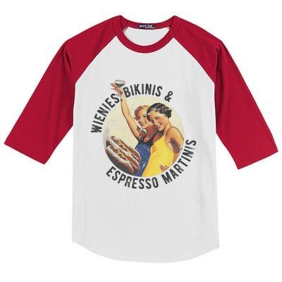 Fun Girl Summer Essentials Wienies Bikinis Espresso Martinis Kids Colorblock Raglan Jersey