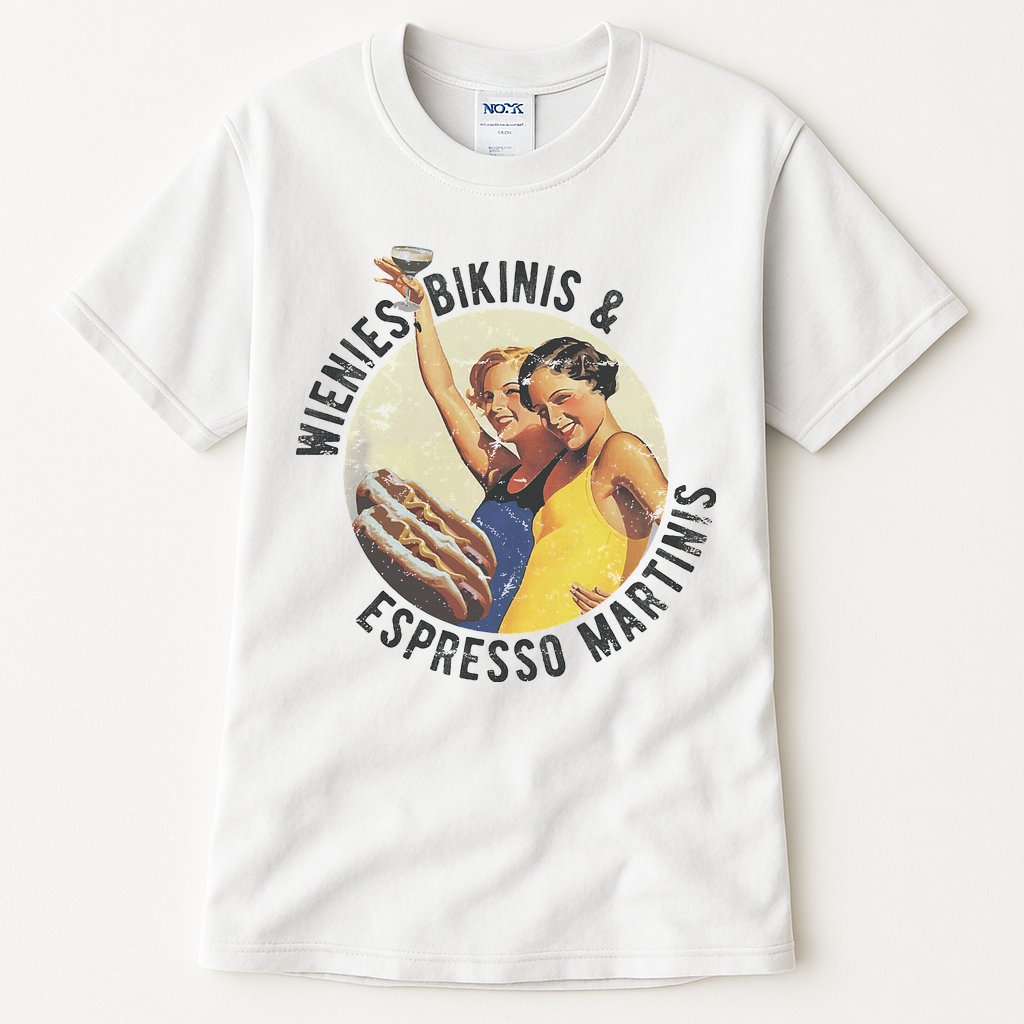 Fun Girl Summer Essentials Wienies Bikinis Espresso Martinis Tall T-Shirt