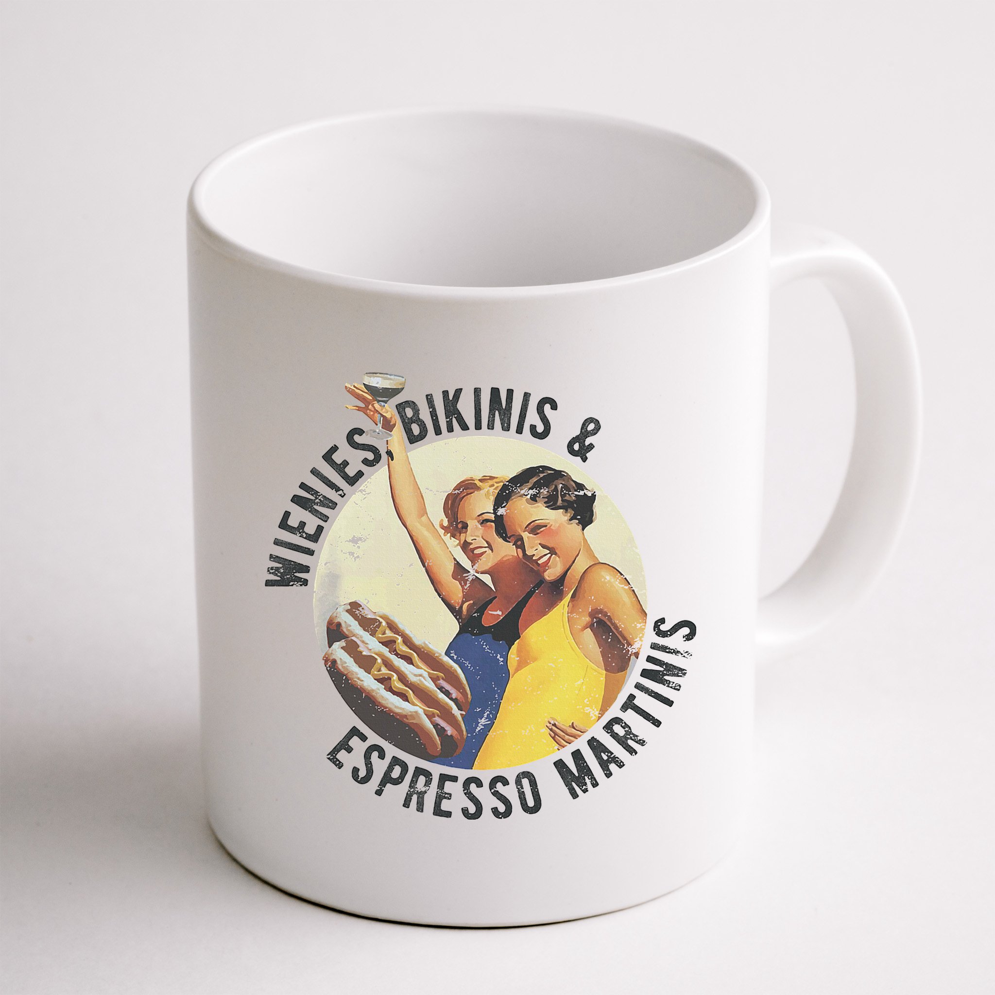 Fun Girl Summer Essentials Wienies Bikinis Espresso Martinis Mug