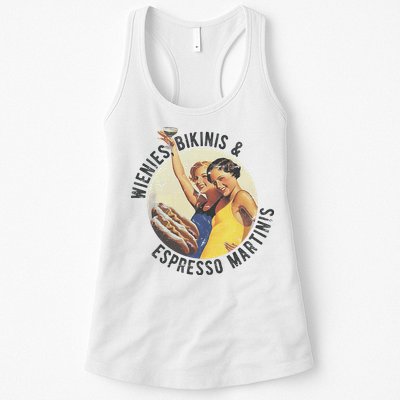 Fun Girl Summer Essentials Wienies Bikinis Espresso Martinis Womens Tank Top